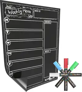Fridge With Magnetic Calendar Dry Erase Menu Board Weekly Meal Plan Kitchen Refrigerator Notepad Blackboard MagnetMagnetic Calen
