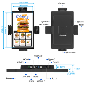 Kiosque de commande en libre-<span class=keywords><strong>service</strong></span> avec écran tactile Android 24 pouces, terminal de paiement POS pour restaurant - Product Image 5