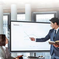 Pizarra LCD 4K de 65/75 Pulgadas, Pantalla Táctil IR de 20 Puntos, Sistema Operativo Dual, Pizarra Inteligente Montable en Pared para Conferencias y Reuniones