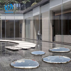 Mirror Stone Stainless Steel Sculpture Irregular Shape Mirrored Finish Outdoor Garden Ornament Freestanding Relief Abstract Art - Product Image 2