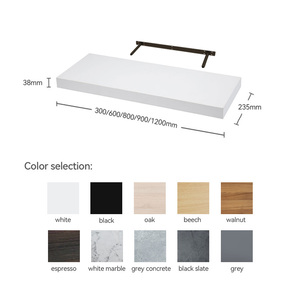 Estantes flotantes de madera montados en la pared para solución de almacenamiento de pared Tablero de estante MDF flotante para organizador de estante de pared - Product Image 2
