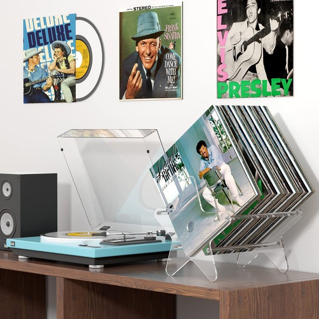 American Acrylic Multi-Purpose Portable Magazine Record CD DVD Storage Holder No Installation Required Living Room Display
