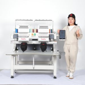 Mesin Bordir Komputer 2 Kepala 15 Jarum 12 Mata untuk Bordir Topi, Kaos, Pakaian Jadi, dan Kaos Kaki Datar - Product Image 3