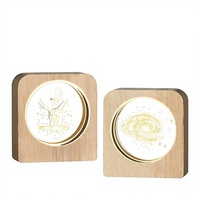 Veilleuse LED en cristal 3D gravé, motif Lune et Système Solaire, écologique et moderne, personnalisable avec logo par impression UV – Meilleure vente