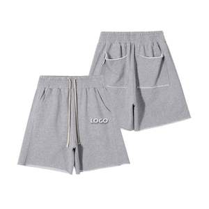 Pantalones cortos deportivos sueltos para hombre de Color sólido de alta calidad, pantalones cortos informales de algodón con cordón y bolsillo para hombre - Product Image 6