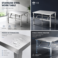 Table de marché nocturne en acier inoxydable peu encombrante, support de présentation pliable tout-en-un pour barbecue extérieur et camping