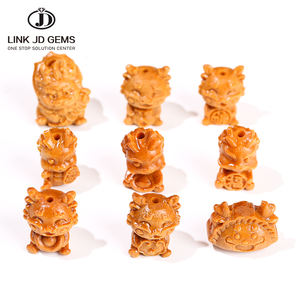 JD เครื่องประดับจี้รูปดอกบัวคู่ทำจากไม้จันทน์ธรรมชาติสำหรับทำเครื่องประดับ - Product Image 2