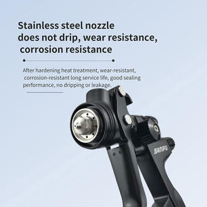 プロフェッショナルグレードのHVLP 1.3mm空気圧スプレーガンオリジナルノズルと600ccペイントカップ重力フィード自動車塗装ツール - Product Image 5