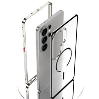 Coque de téléphone ultra-fine avec pare-chocs métallique à clip simple face et dos magnétique mat pour Samsung Galaxy S26 S25 S24 Ultra