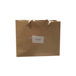 Sacs en papier kraft pour emballages cadeaux, sacs en papier kraft brun imprimés avec logo pour les petites entreprises - Product Image 1