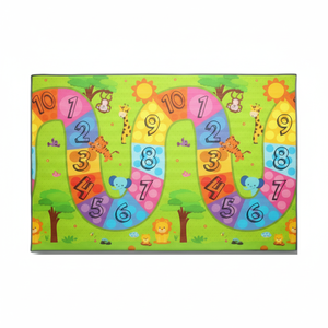 100x140x1 cm tapis de jeu double face XPE pour bébé en mousse non toxique imperméable enroulable avec numéro coloré vert route - Product Image 1