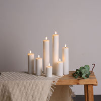 Bougie Pilier Électrique LED Sans Flamme à Effet Flamme Réelle 3D Mermei, Fonctionnant sur Piles, avec Télécommande et Minuteur