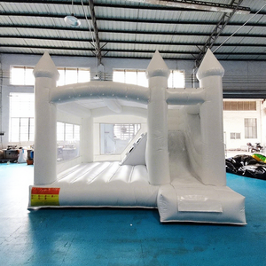 Commercial white wedding bounce house with a slide <b>inflatable</b> bouncy castle combo bouncer - Product Image 1