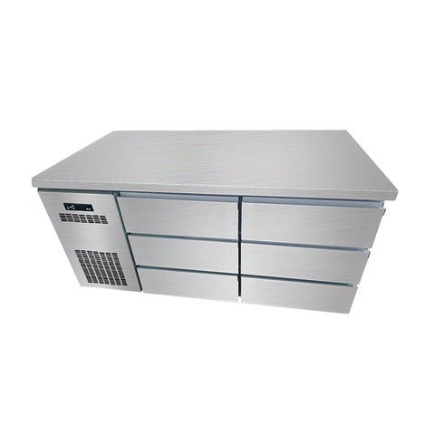 Stainless Steel Workbench Refrigerator with 6 Drawers, Three-Layer Undercounter Chiller for Restaurant Kitchen