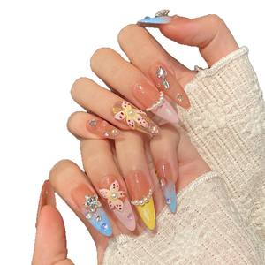 1948 lunghi AlmondDesigner staccabili dipinti a mano primavera estate isola di mandorla <span class=keywords><strong>usignolo</strong></span> intagliato dita per unghie artistiche indossabili - Product Image 4