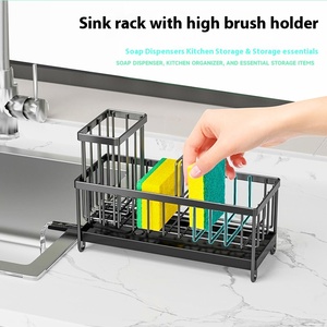 Cremagliera Multi-funzionale in spugna di metallo nuovo transfrontaliero Organizer da cucina scaffale per lavello scarico stoviglie per la casa - Product Image 3