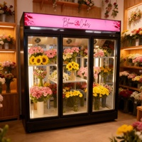 Réfrigérateur de présentation de fleurs, vitrine réfrigérée, congélateur en verre, réfrigérateurs verticaux pour fleurs