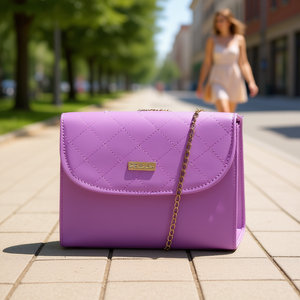 Bolso Bandolera Lavanda para Mujer Fana, Acolchado, de Nailon, con Cierre de Cremallera, Estilo Veraniego, para Uso Diario - Product Image 2