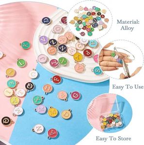 Dijes de Letras Inglesas de Doble Cara, Colgantes de Alfabeto Esmaltados de Doble Cara de la A a la Z para Manualidades de Joyería, Collares, Pulseras y Pendientes - Product Image 2