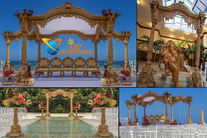 Mandap แกะสลักไม้โบราณสำหรับงานแต่งงาน,Mandap เกลียวไม้แกะสลักแบบดั้งเดิมสำหรับงานแต่งกลางแจ้ง Mandap London - Product Image 2