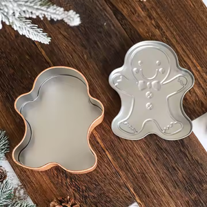 Милая Рождественская пустая металлическая Жестяная Коробка 10,5*12,5*5 см Милая металлическая Жестяная Банка подарочная упаковка для детского печенья конфеты и бисквита подарки - Product Image 6