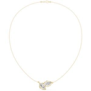 Collier asymétrique double poire et marquise en diamant de qualité supérieure pour femme, idéal pour le quotidien, disponible au prix de gros - Product Image 1
