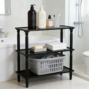 Étagère de rangement de salle de bain à 3 niveaux de couleur personnalisée, étagère de présentation debout pour salon, étagères de rangement d'angle en bois de <span class=keywords><strong>pin</strong></span> pour livres - Product Image 3
