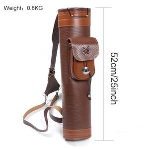 Étui à flèches en cuir portable gratuit pour la chasse à l'arc et le tir à l'arc, équipement de tir à l'arc, durable et pratique - Product Image 4