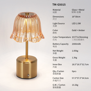 Lámpara de Mesa Acrílica con Forma de Tulipán, LED Blanco Cálido 2700K, Enchufe USB, Regulable, Estilo Europeo, Luz Nocturna para Dormitorio - Product Image 4