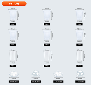 Gobelets en plastique souple PET jetables en vrac à prix avantageux, transparents, ronds, diamètre 90 mm, emballage pour <span class=keywords><strong>bubble</strong></span> <span class=keywords><strong>tea</strong></span> avec couvercles plats et film de scellage - Product Image 2