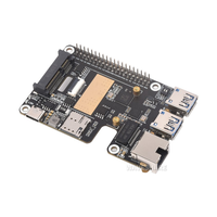 Carte d'extension PCIe pour Raspberry Pi 5 vers MiniPCIe 4G/Gigabit Ethernet/USB 3.2 Gen1, kit sans pilote, plug-and-play