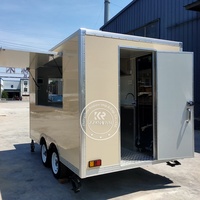 Carré Mobile Cuisine Food Truck Crème Glacée Pizza Gaufre Sandwich Crêpe Alimentaire Remorque caravane Alimentaire