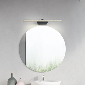 Applique murale LED moderne noire, corps en aluminium rectangulaire, commande tactile, intensité variable, lumière blanc chaud 3500K pour salon - Product Image 6