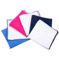 Cadeau de mariage, mode décontractée, impression personnalisée, bordure de couleur différente, mouchoir blanc roulé à la main, pochette de costume en lin de ramie