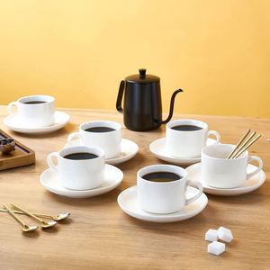 ชุดกาแฟยุโรป แก้วเซรามิกพร้อมจานรอง ขนาด 220 มล. ลายแฟนซี หนาพิเศษ สำหรับคาปูชิโน่ ลาเต้ - Product Image 1