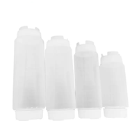 Bouteilles à presser en plastique de 16oz 20oz avec logo personnalisé pour la cuisine à domicile pour la sauce piquante au piment, le ketchup, la vinaigrette au chocolat et les condiments