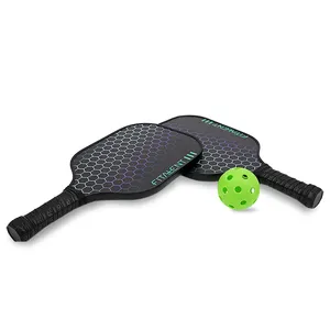 Bolas Pickleball de fibra de carbono y grafito para niños, juego de raqueta de Padel personalizada de alta calidad para interiores, 2 unidades