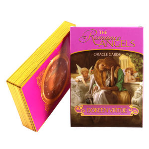 تصميم مخصص لعلبة معدنية لبطاقات التاروت مع طباعة CMYK وحواف ذهبية، مجموعة بطاقات تاروت وردية - Product Image 1