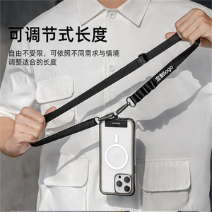 สายคล้องโทรศัพท์ไนลอน ปรับระดับได้ สายสะพายข้าง ถอดออกได้ พร้อมโลโก้ปรับแต่งได้ สีเขียวทหาร ดำ น้ำตาล เทา - Product Image 2