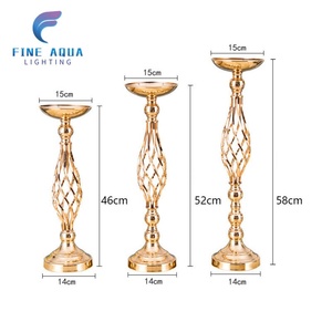 Fondo DE BODA Decoración Mesa Centro de mesa Zócalo de oro Pasarela Flor Soporte de metal - Product Image 6