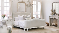 Chambre à coucher Villa de luxe de Style Louis XV de France en bois massif sculpté à la main rétro grand lit lit de mariage doux