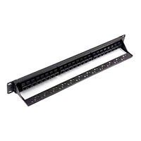 12 24 48 Panel Patch kabel jaringan Port CAT 5 CAT 6 dengan Panel Patch serat optik UTP konektor RJ45