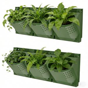 Jardin vertical <span class=keywords><strong>de</strong></span> pared verde <span class=keywords><strong>de</strong></span> diseño simple, maceta <span class=keywords><strong>de</strong></span> plástico con autorriego y sistema <span class=keywords><strong>de</strong></span> irrigación por goteo. - Product Image 4