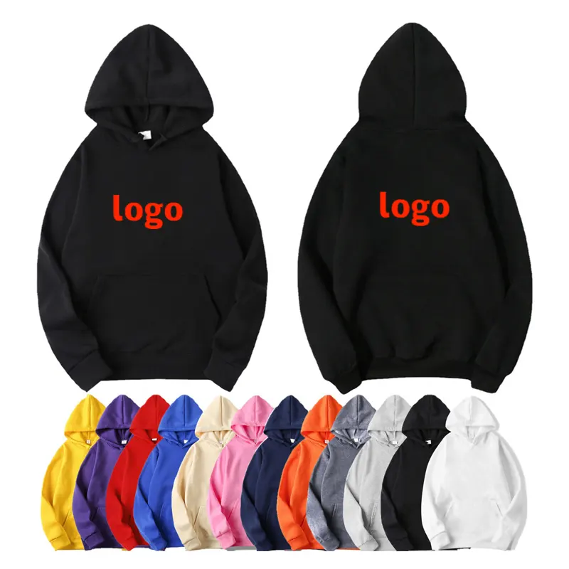 manufacturer custom men unisex plain blank hoodie heavyweight 100% cotton solid color yellow hooded sweatshirts with pockets