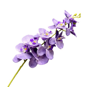 Fleurs Prospères, Orchidée Artificielle en Soie Imprimée en 3D, 9 Têtes sur une Branche Unique, Décoration de Mariage et de Maison - Product Image 3