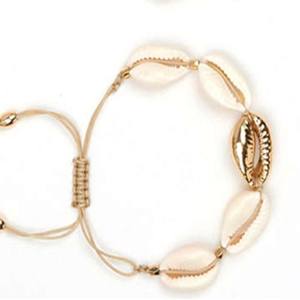 Fashion Jewelry <b>Set</b> Shell Cotton Thread Necklace <b>Bracelet</b> Rose Gold Silver Party Wear Geometric Design Yiwu Origin X0024 - Product Image 5