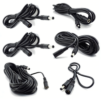 Câble d'alimentation CC noir 5,5x2,1 mm mâle vers femelle, rallonge 5521, boîtier de câble CC