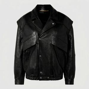 <b>Leather</b> Motorcycle <b>Jacket</b> Waterproof Reversible Breathable Windproof for <b>Men</b> - Product Image 1