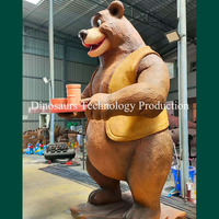 Modèle d'animatronique d'ours de dessin animé fabriqué ou animaux d'exposition sur le thème de la cabane, Ours Oncle