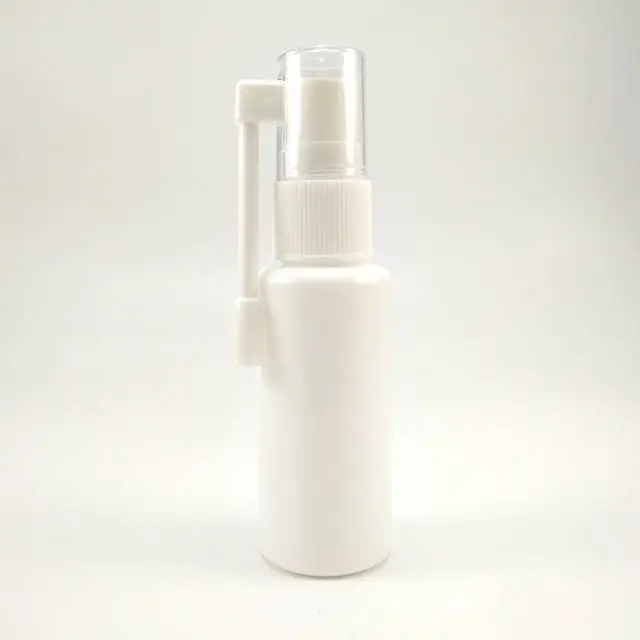 10ml 20ml 30ml 50mlホワイトHDPE鼻スロートスプレーボトル/医療包装用ロングノズル付き経口スプレーボトル